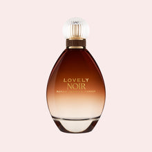 Sarah Jessica Parker Lovely Noir eau de parfum bottle on a pink background